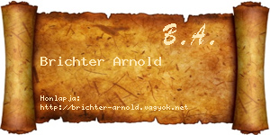 Brichter Arnold névjegykártya